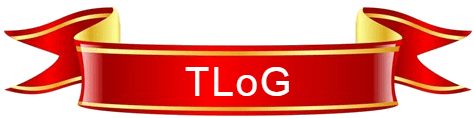A red banner with the word tlog in white