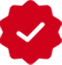 A red clock with a check mark in the middle of it.